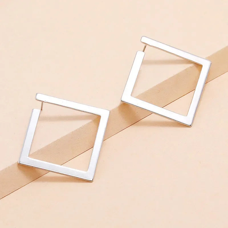Retro Minimalist Square Geometric Stud Earrings