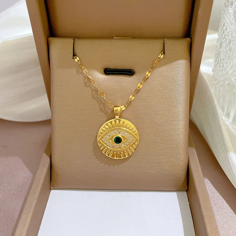 Blue Eye Necklace – Charm Gold Chain