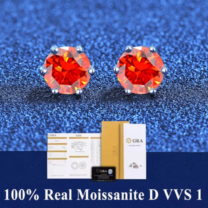 18K Gold Plated /  925 Sterling Silver Moissanite Stud Earrings