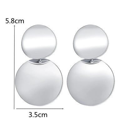 Eccentric Multi-Shaped Metal Dangle Earrings