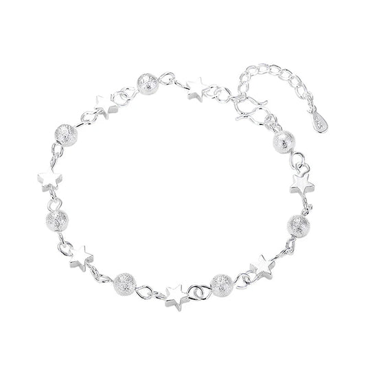 Silver Bracelet - Stars and Beads