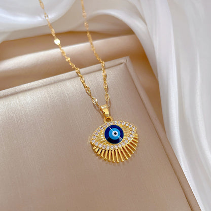 Blue Eye Necklace – Charm Gold Chain