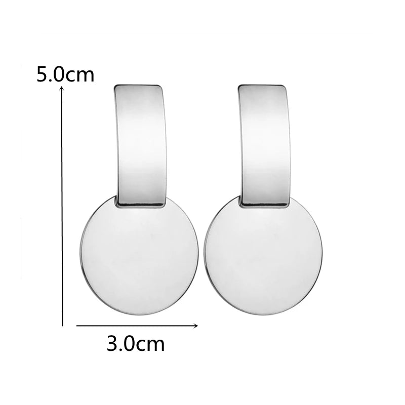 Eccentric Multi-Shaped Metal Dangle Earrings