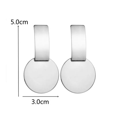 Eccentric Multi-Shaped Metal Dangle Earrings