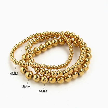 Stretch Ball Beaded Bracelet - Stacked Stainless Steel Bracelet for Women