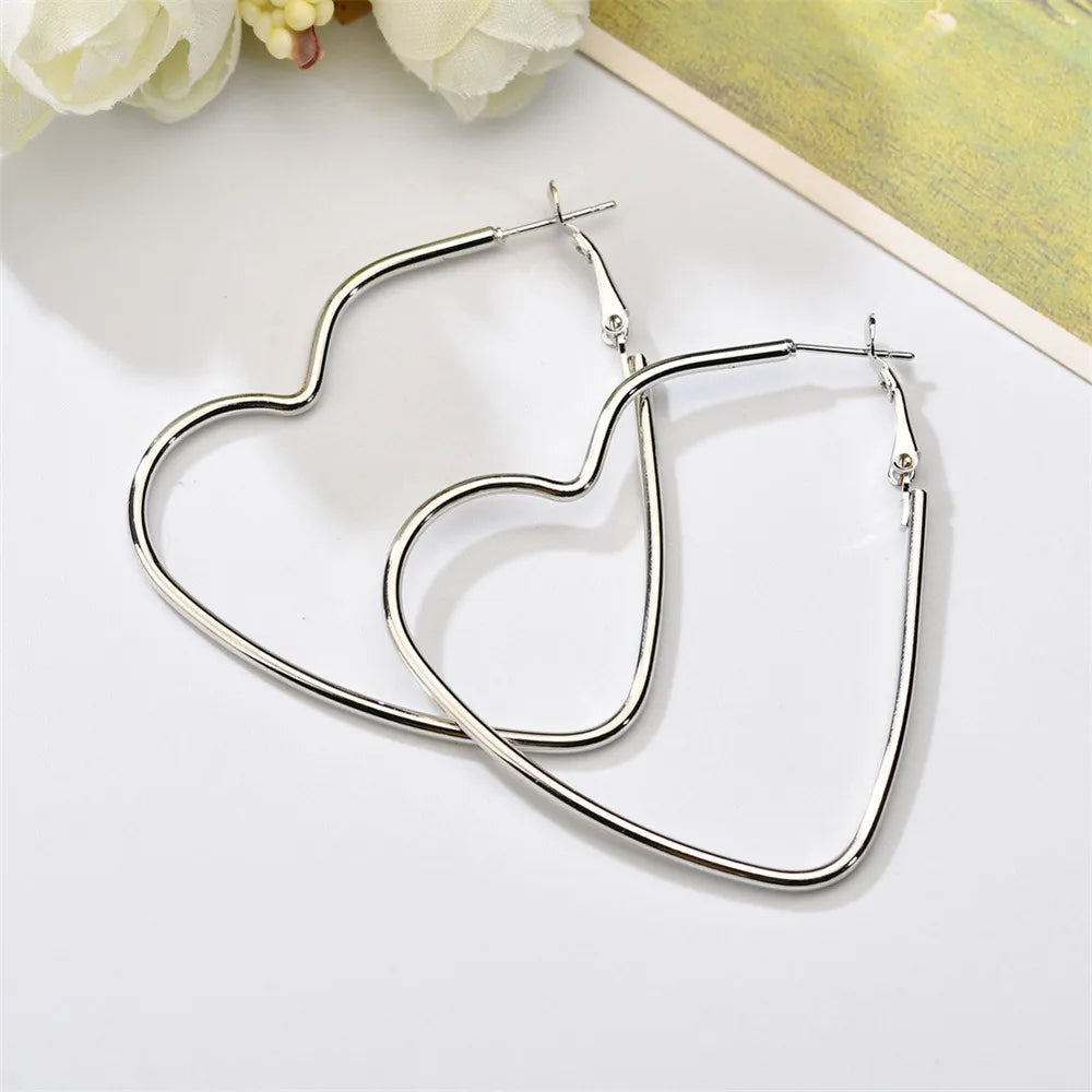 Eccentric Multi-Shaped Metal Dangle Earrings