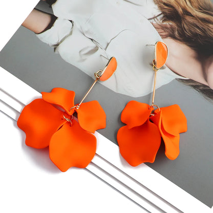 Romantic Petal Drop Earrings – Acrylic Flower Dangles