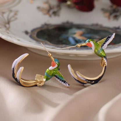 Cute Minimalist Hummingbird Stud Earrings