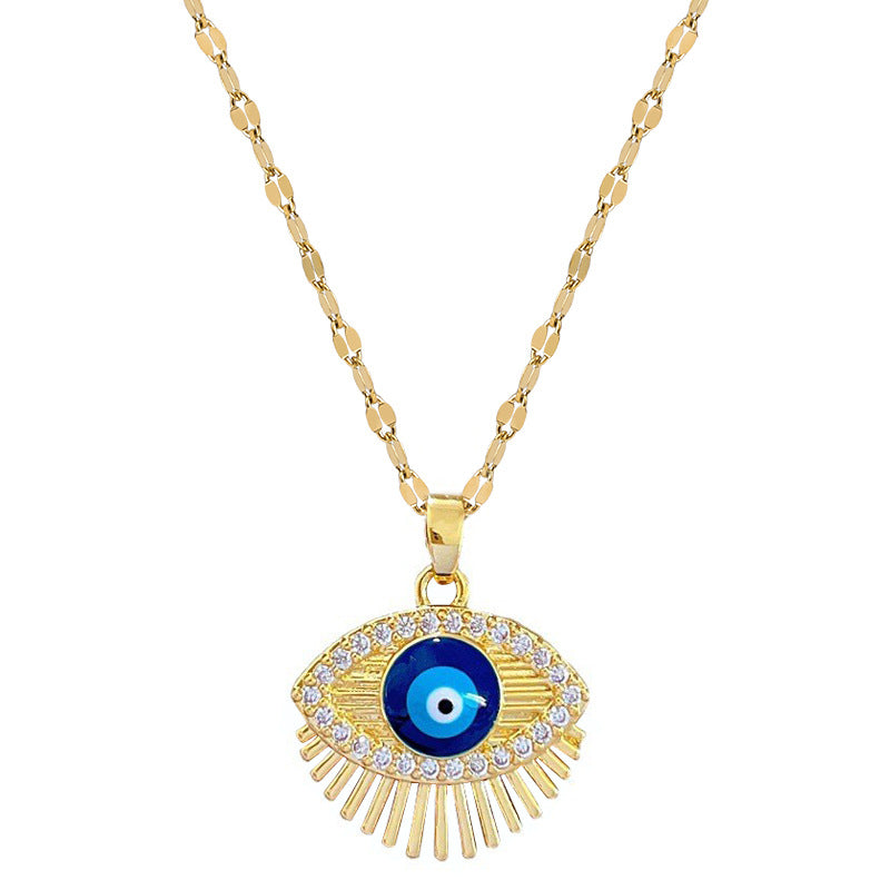 Blue Eye Necklace – Charm Gold Chain