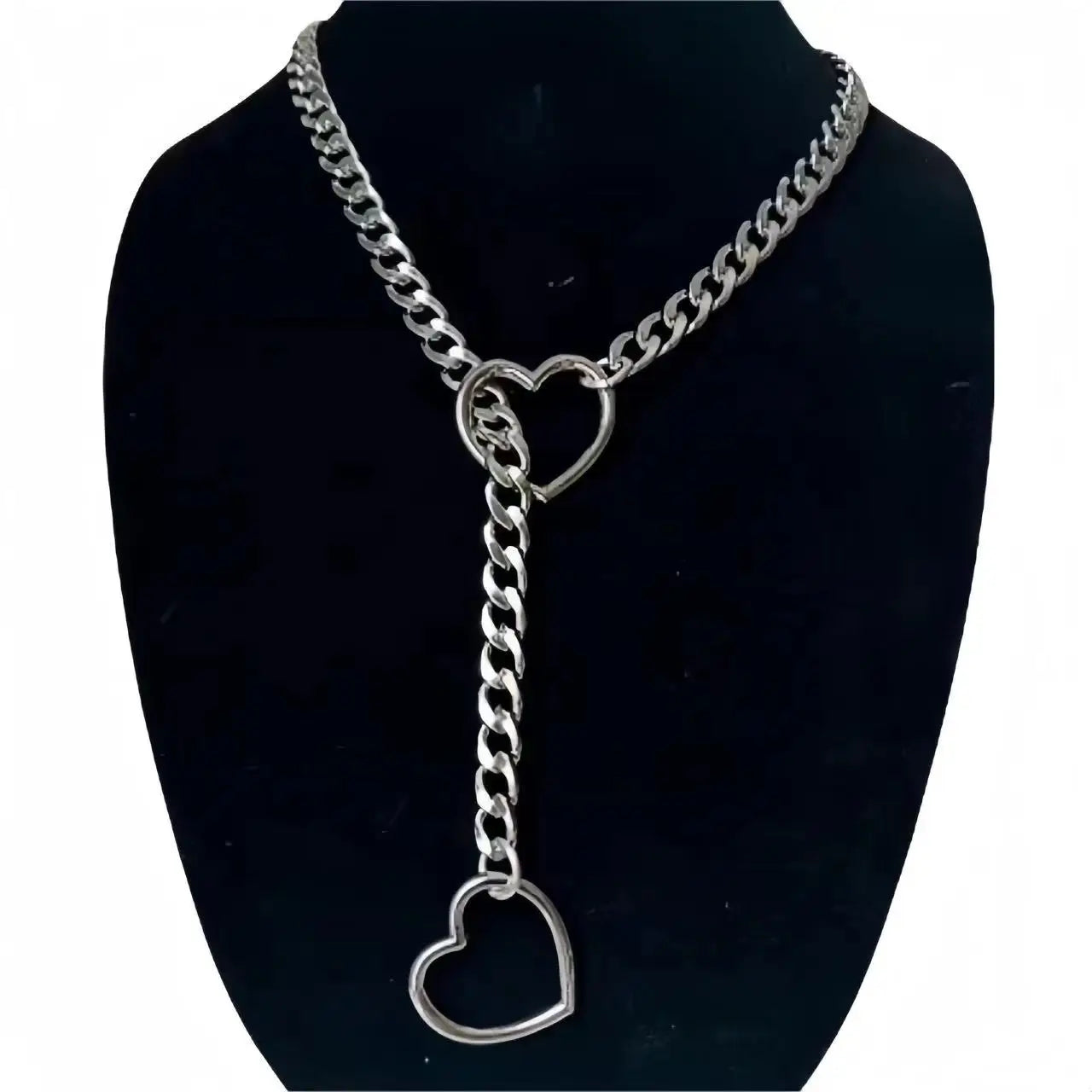 Heart O-Ring Slip Chain - Adjustable Lariat (Y-Necklace/Choker)