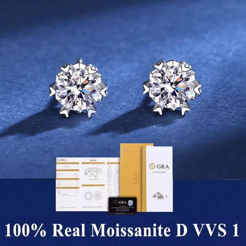 Round Moissanite Stud Earrings