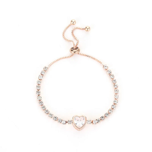 Luxury Cubic Zirconia Tennis Bracelet – Gold, Rose Gold & Silver