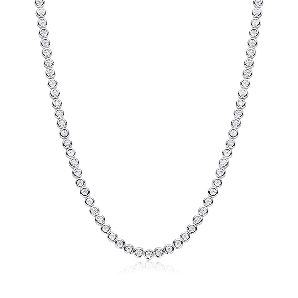 D-VVS1 Moissanite Tennis Necklace – 925 Silver