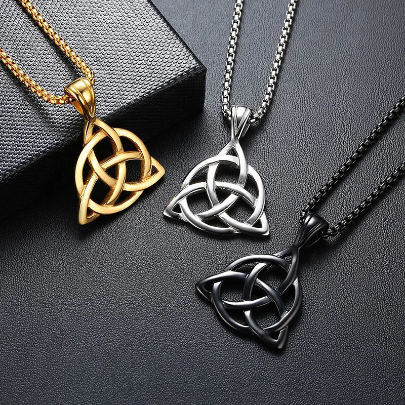 Viking Celtic Knot Necklace - Triple Knot Pendant