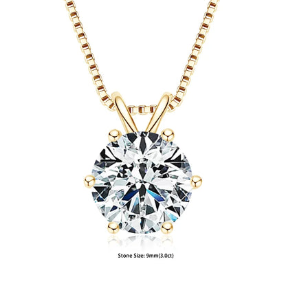 Moissanite Pendant Necklace – 0.5-5ct Sterling Silver
