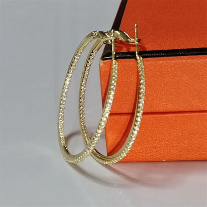 Silver/Gold/Rose Gold Moissanite Hoop Earrings
