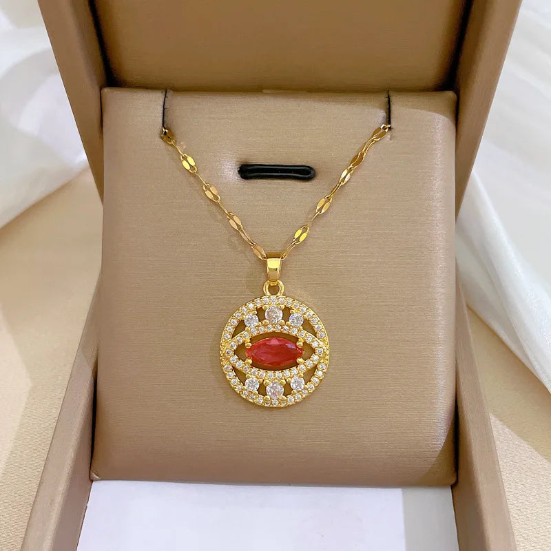 Blue Eye Necklace – Charm Gold Chain