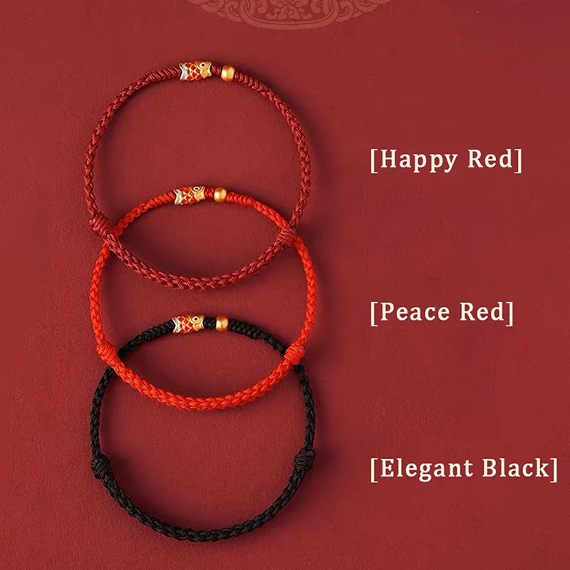 Handwoven Koi Fish Lucky Bracelet – Adjustable Braided Bangle