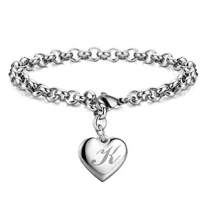 925 Sterling Silver Letter Charm Bracelet
