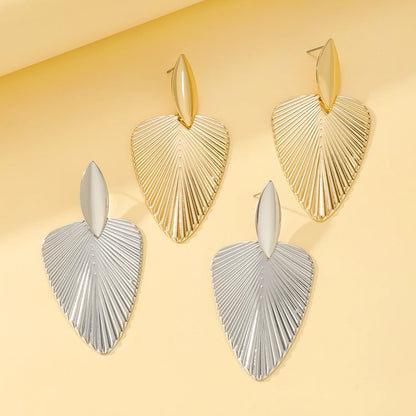 Artisan Textured Leaf Drop Earrings