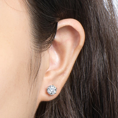 Round Moissanite Stud Earrings