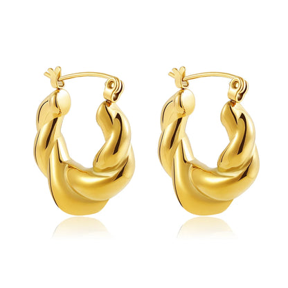 Dual-Design Huggie Hoops – Round & U-Shaped