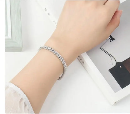 925 Sterling Silver Elegant Crystal Bracelet