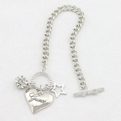 Gold & Silver Heart Charm Bracelet for Women