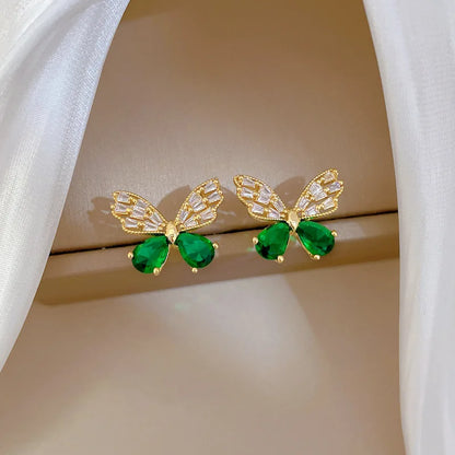 Green Butterfly Jewelry Set