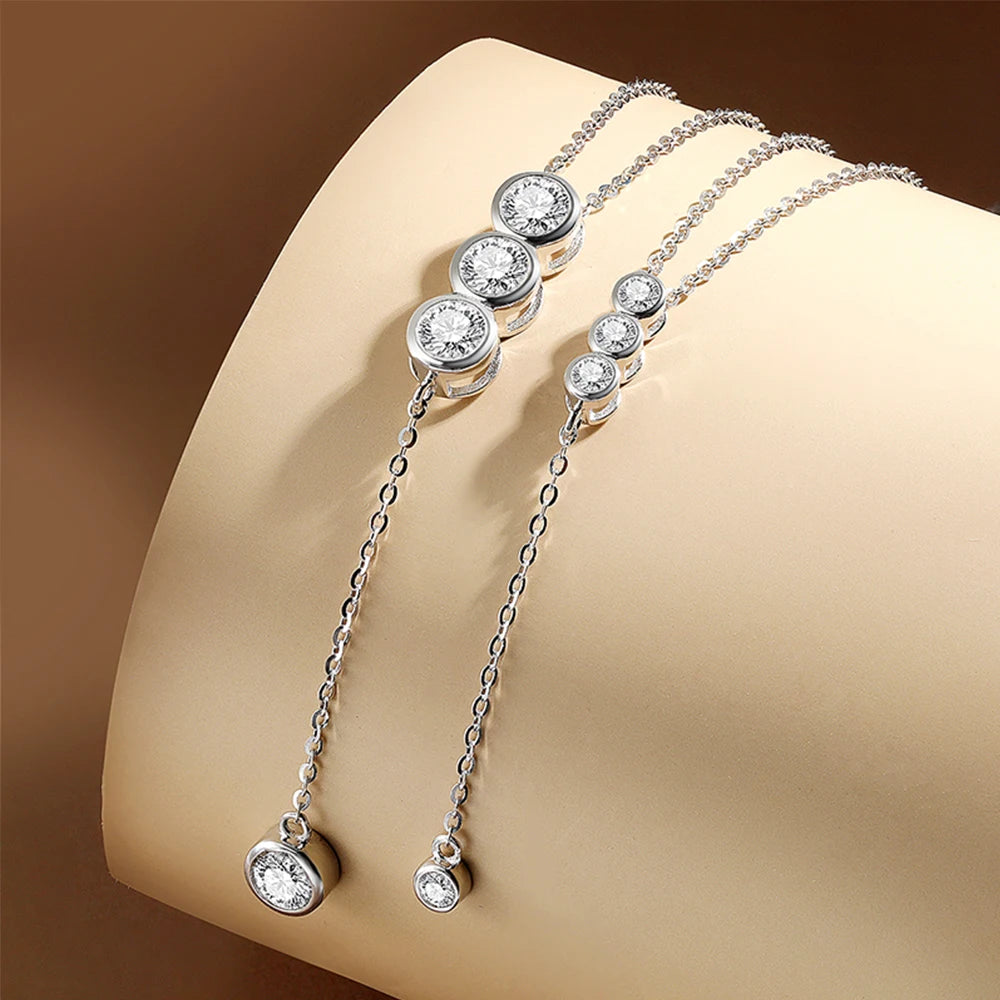 Round Moissanite Pendant Necklace – 925 Sterling Silver