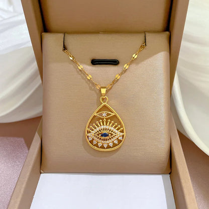 Blue Eye Necklace – Charm Gold Chain