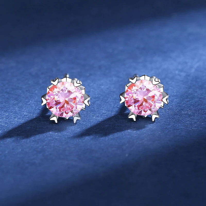 Round Moissanite Stud Earrings