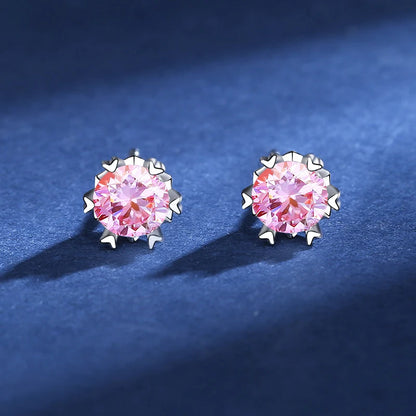 Round Moissanite Stud Earrings