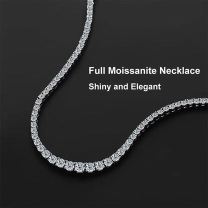 4-Prong Moissanite Tennis Necklace – 925 Sterling Silver