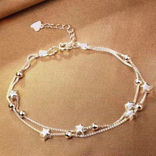 Double-Layer Beaded Star Bracelet for Women