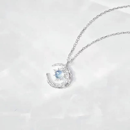 Star in Crescent Moon Pendant Necklace