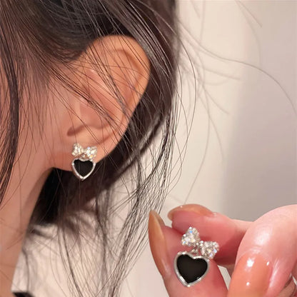 Shiny Rhinestone Frame Zircon Stud Earrings
