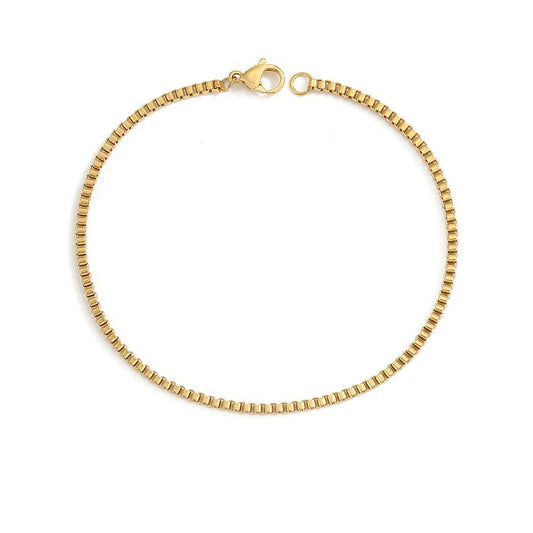 Gold Stainless Steel Twist Cuban Chain Bracelet for Women