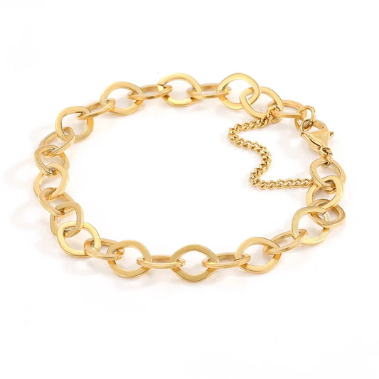 Classic Stainless Steel Snake Cuban Chain Bracelet for Women