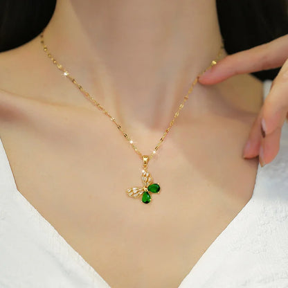 Green Butterfly Jewelry Set