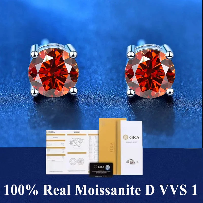 18K Gold Plated /  925 Sterling Silver Moissanite Stud Earrings