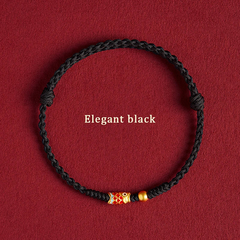 Handwoven Koi Fish Lucky Bracelet – Adjustable Braided Bangle