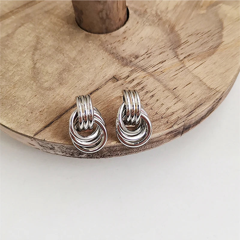 Triple-Layer Knot Stud Earrings