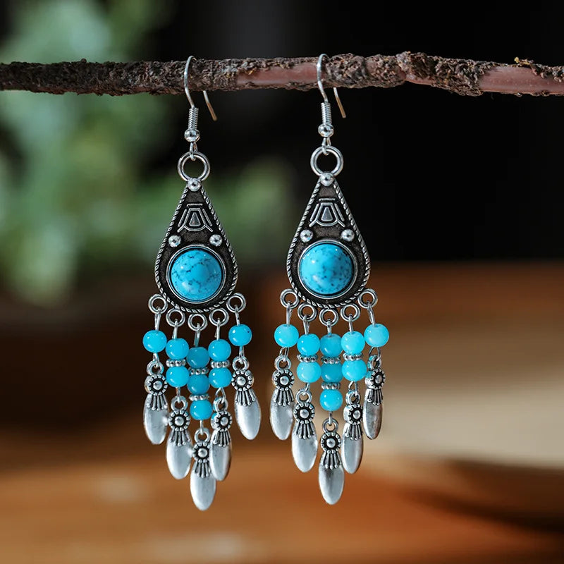 Bohemian Crystal Drop Earrings – Multicolor Rhinestone Dangles