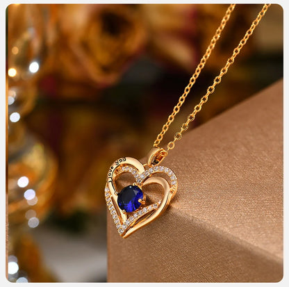 Double Crossed Hearts Necklace – Gold & Enamel Pendant