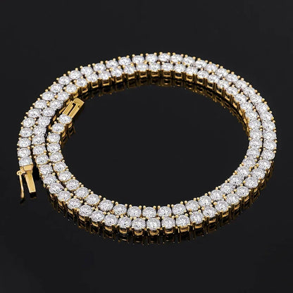 D-VVS1 Moissanite Tennis Necklace – 925 Sterling Silver (Stone Size 3mm-6.5mm)