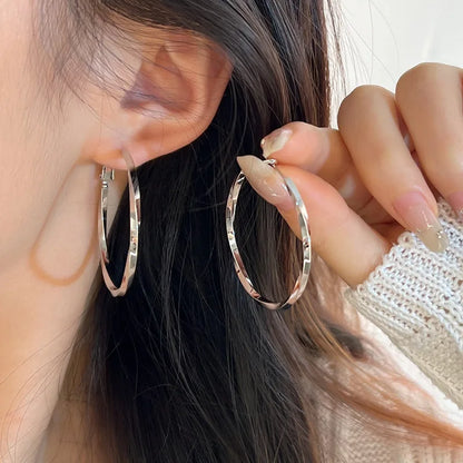 Hoop Earrings – Oversized Gold/Silver Chain-Link Design