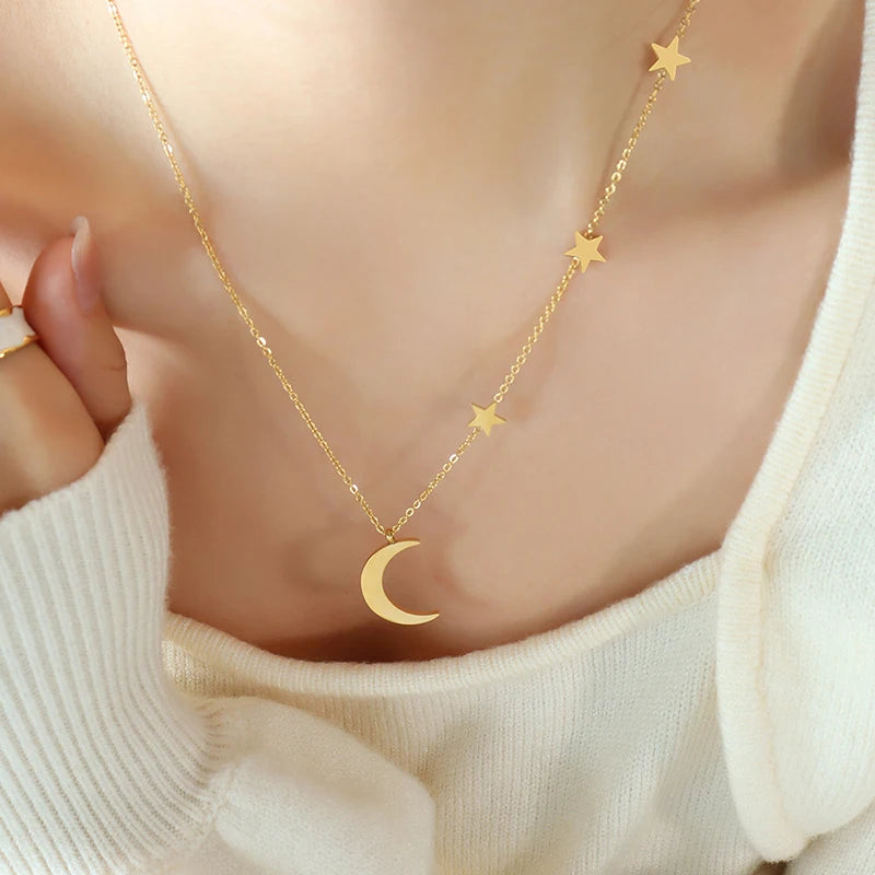 Gold-Tone Star Pendant Necklace