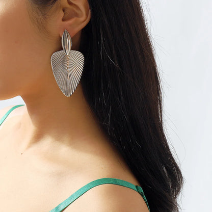 Artisan Textured Leaf Drop Earrings