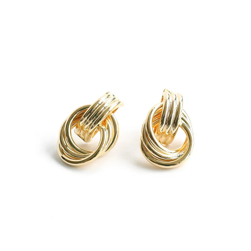Triple-Layer Knot Stud Earrings